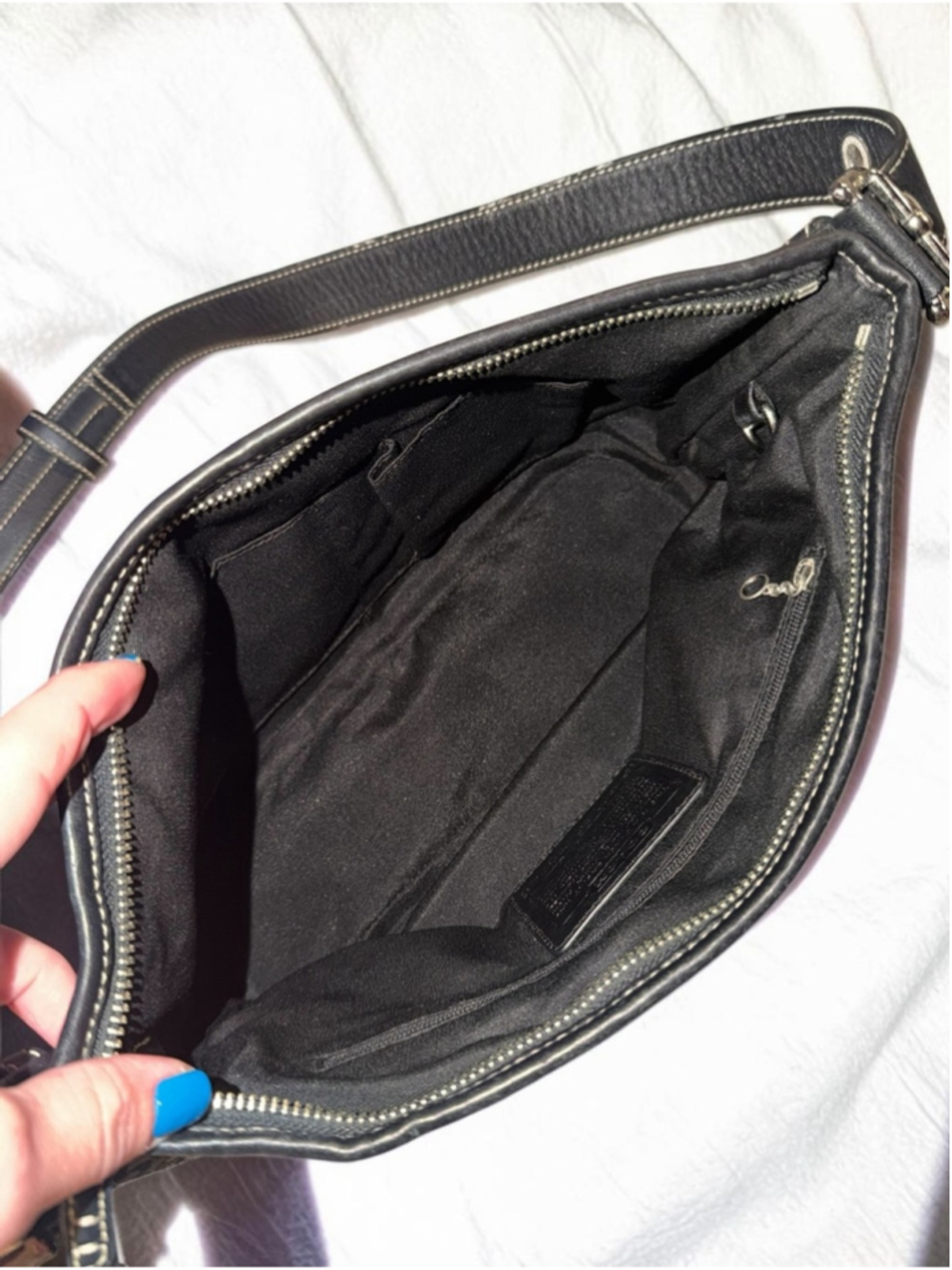 Y2K Coach Black Gray Signature C Jacquard Soho Hobo Shoulder Bag F10945 - Picture 13 of 16